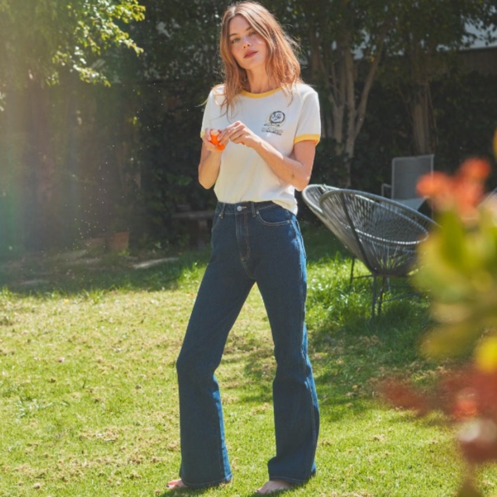 Camilla Rowe x RVCA Women's Dark Blue Flare Jeans